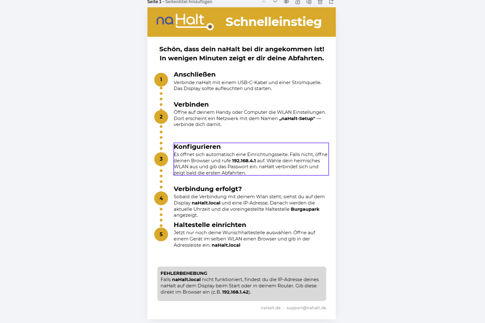 Schnellstart-Anleitung
